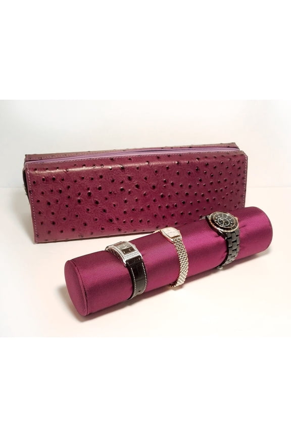 Scatola del Tempo Rotolo Travel Case Violet Ostrich