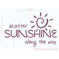 thumbnail image 1 of Scatter Sunshine Along The Way Inspirational Wall Art Decals Vinyl Lettering Stickers Home Decor Quote 23x15-Inch Berry, 1 of 5