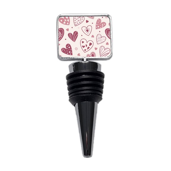 Scattered Hearts Love Valentine's Day Wine Bottle Stopper Cap Plug
