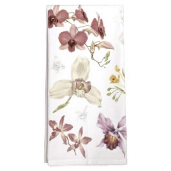 Scattered Orchids Cotton Flour Sack Dish Towel