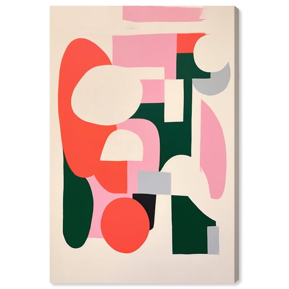 Scattered Petals Shapes Contemporary Abstract Shapes Trendy Canvas Wall Art by Art Remedy, Gallery Wrapped, 24"x36"