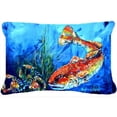 thumbnail image 1 of Scattered Red Fish Fabric Decorative Pillow, 1 of 1