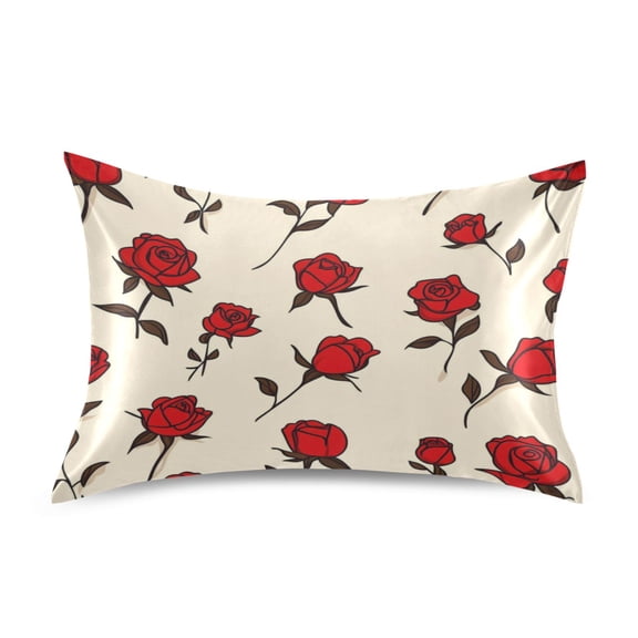 Scattered Roses Pillowcase Queen Size Luxury Silky Soft Wrinkle Resistant Envelope Closure 30x20in