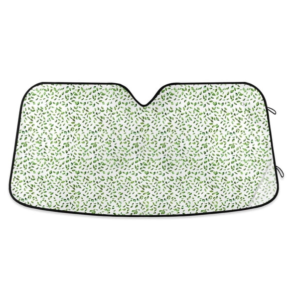 Scattered Small Leaves Car Windshield Sun Shade Foldable Car Front Window Visor Heat and UV Protection 53x23.5