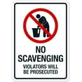 thumbnail image 1 of No Scavenging Violators Will Be Prosecuted Sign - 8x12 Inch Multicolored Aluminum,Tin Safety Signs - Wall & Door Mount - Office,Property,Warning - Functional Style, 1 of 4