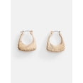thumbnail image 1 of Scenario Women's Gold‑Tone Ribbed Texture Hoop Earrings, 1 of 5