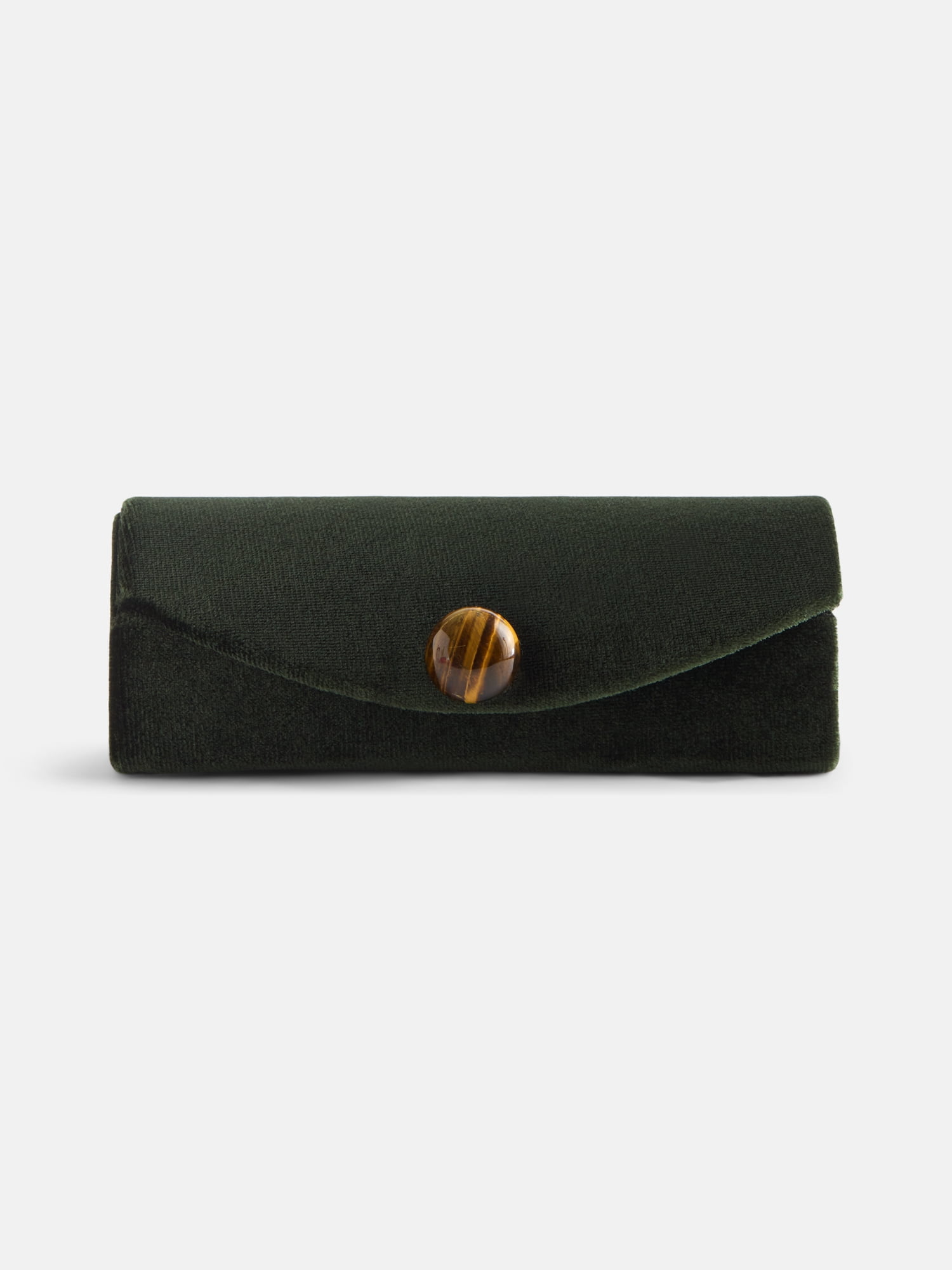 Scenario Women's Curved Faux Velvet Jewelry Organizer, Green