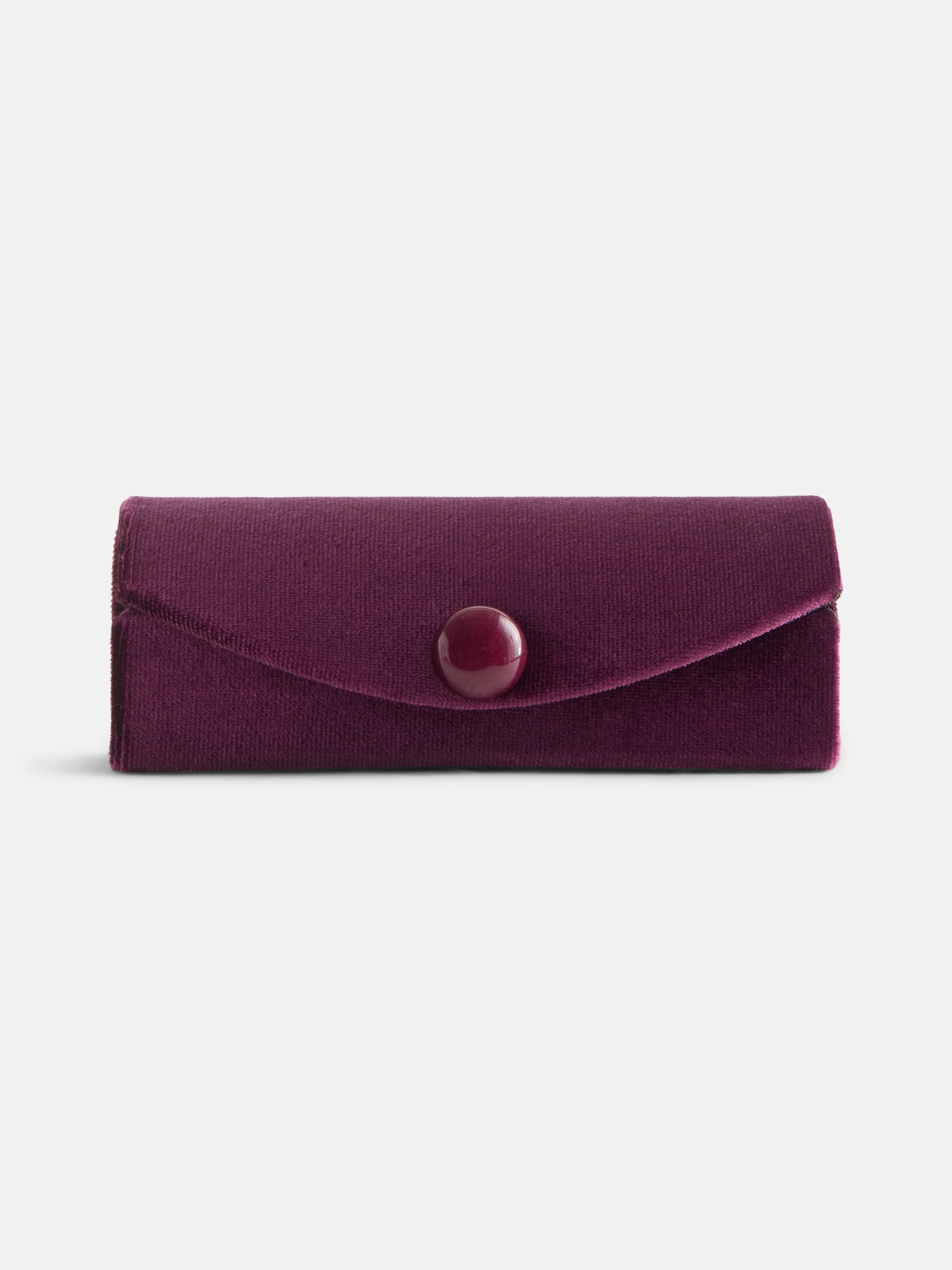 Scenario Women's Curved Faux Velvet Jewelry Organizer, Purple
