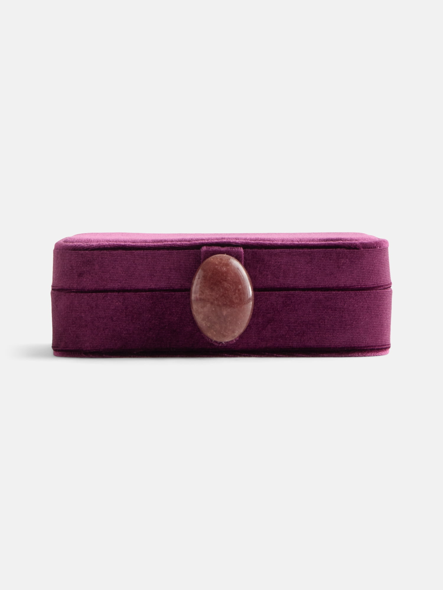 Scenario Women's Rectangular Faux Velvet Jewelry Organizer, Purple