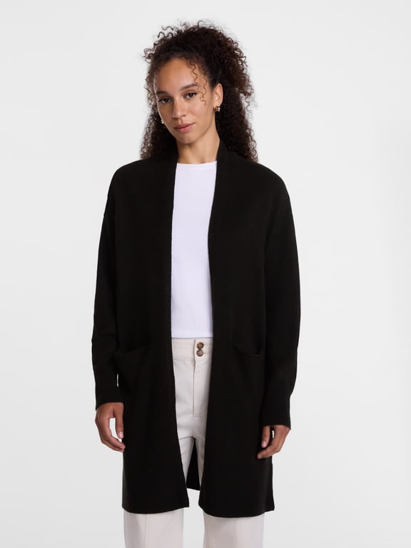 Women's Open Front Cardigan with Long Sleeves, Lightweight, Sizes XS-XXXL