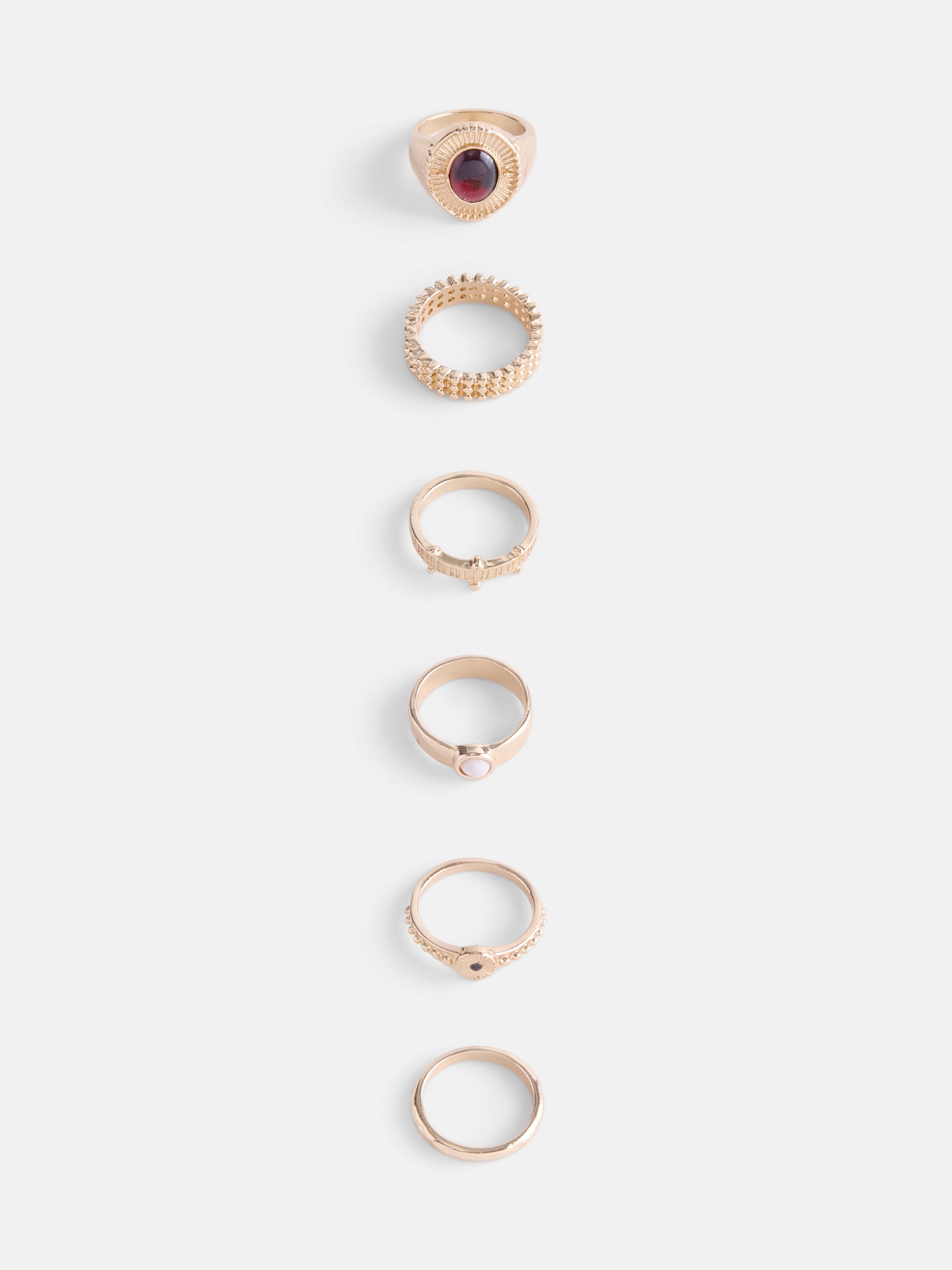 Scenario Women's Gold Tone Rings, 6-Piece Set