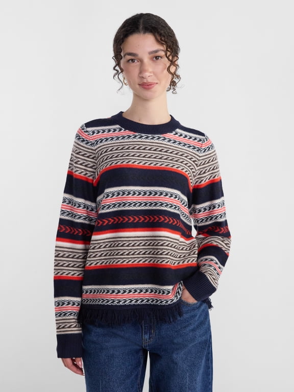 Women's and Women's Plus Stitchy Crewneck Sweater, Lightweight, Sizes XS-4X