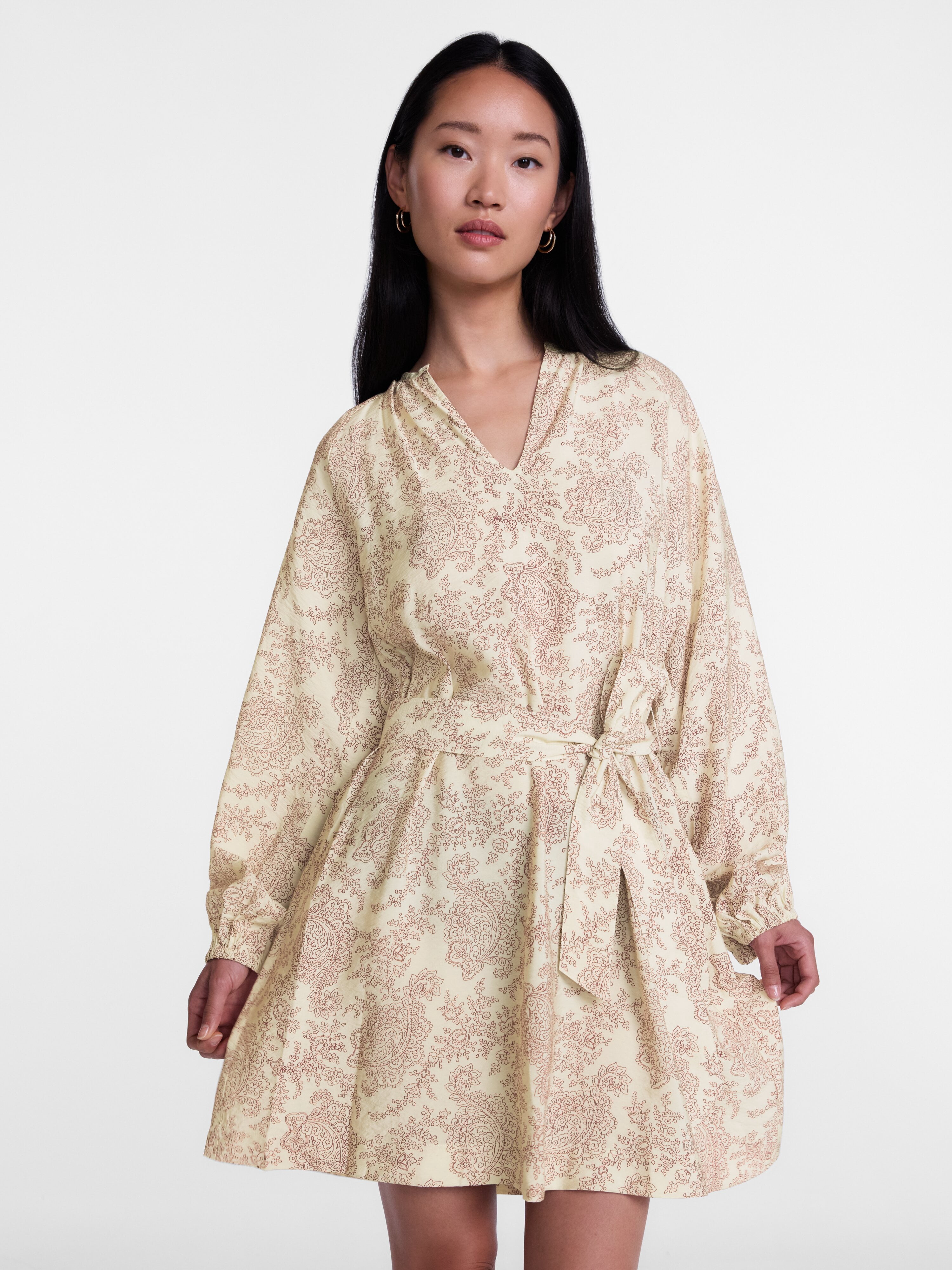 Scenario Women's and Women's Plus Mini Dress with Long Balloon Sleeves, Sizes XS-4X