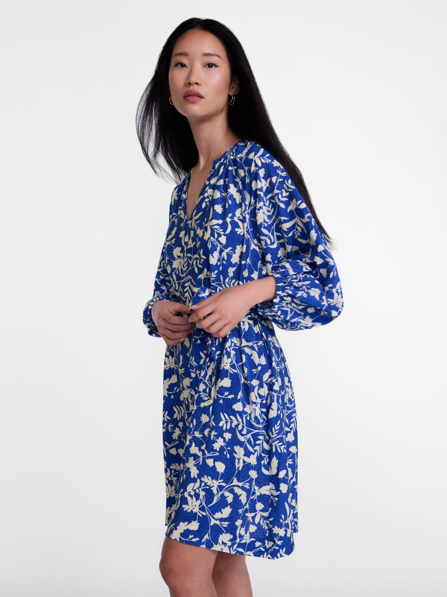 Scenario Women's and Women's Plus Mini Dress with Long Balloon Sleeves, Sizes XS-4X
