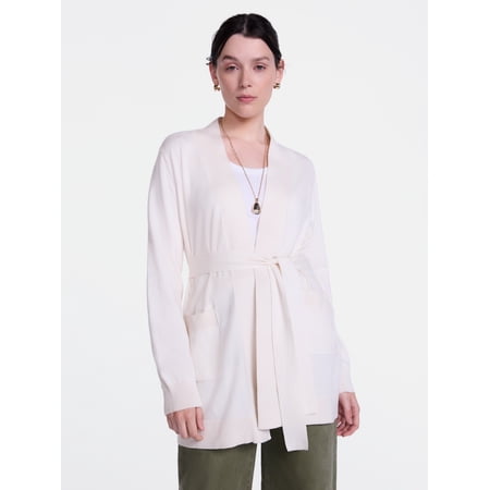 Scenario Women's Belted Lightweight Cardigan, Sizes XS-XXXL