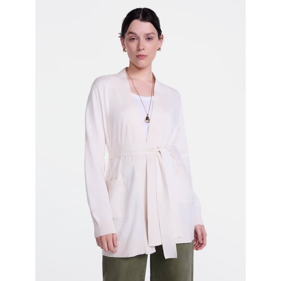 Scenario Women's Belted Lightweight Cardigan, Sizes XS-XXXL