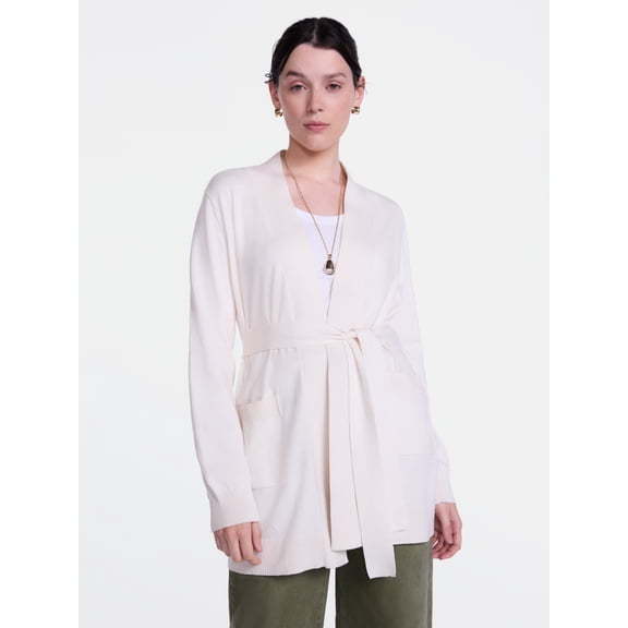 Scenario Women's Belted Lightweight Cardigan, Sizes XS-XXXL