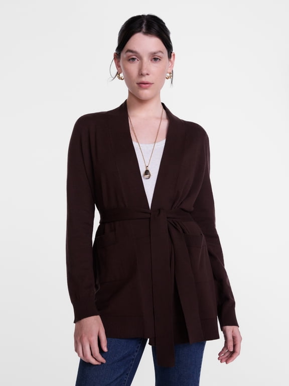 Women's Belted Lightweight Cardigan, Sizes XS-XXXL