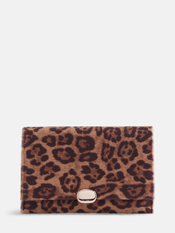 Women's Bifold Clutch Wallet, Leopard