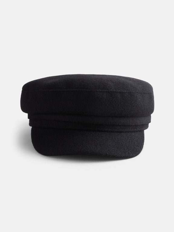Women's Black Felt Captain Hat