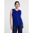 thumbnail image 1 of Scenario Women's Button Front Textured Sweater Vest, Lightweight, Sizes XS-XXXL, 1 of 6