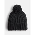 thumbnail image 1 of Scenario Women's Chunky Textured Beanie, One Size Fits Most, Black Soot, 1 of 4