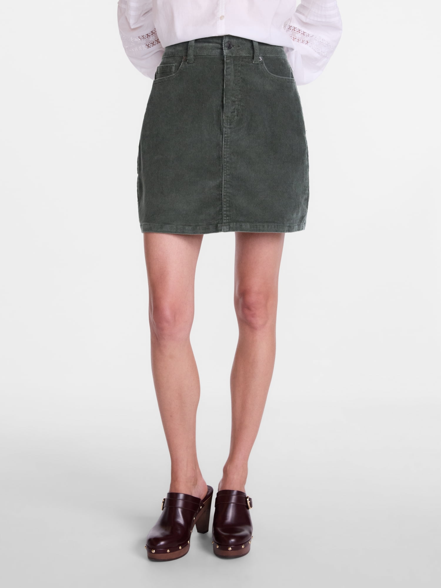 Scenario Women's and Women's Plus Corduroy Mini Skirt, 17" Length, Sizes 0-28