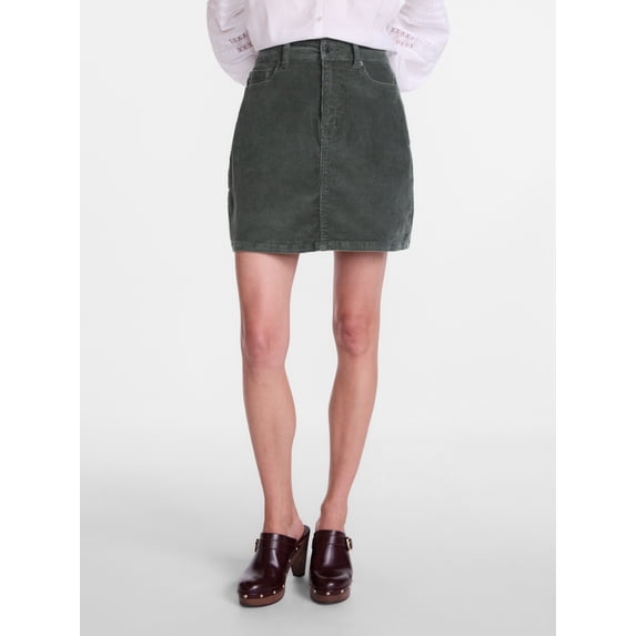 Scenario Women's and Women's Plus Corduroy Mini Skirt, 17" Length, Sizes 0-28