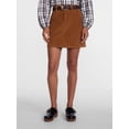 thumbnail image 1 of Scenario Women's and Women's Plus Corduroy Mini Skirt, 17" Length, Sizes 0-28, 1 of 8