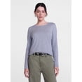 thumbnail image 1 of Scenario Women's Cotton Crewneck Tee with Long Sleeves, Sizes XS-XXXL, 1 of 6