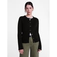 thumbnail image 1 of Scenario Women's Crewneck Cardigan with Patch Pockets, Lightweight, Sizes XS-XXXL, 1 of 6