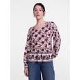 thumbnail image 1 of Scenario Women's Gathered Yoke Blouse with Long Sleeves, Sizes XS-XXXL, 1 of 5