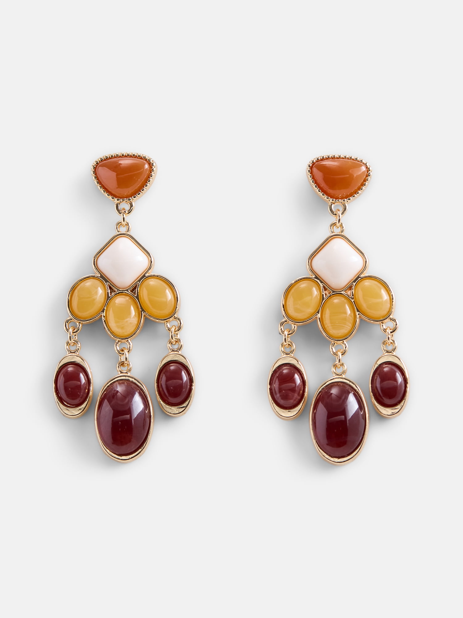 Scenario Women's GoldTone Drop Earrings with Multicolor Resin Accents