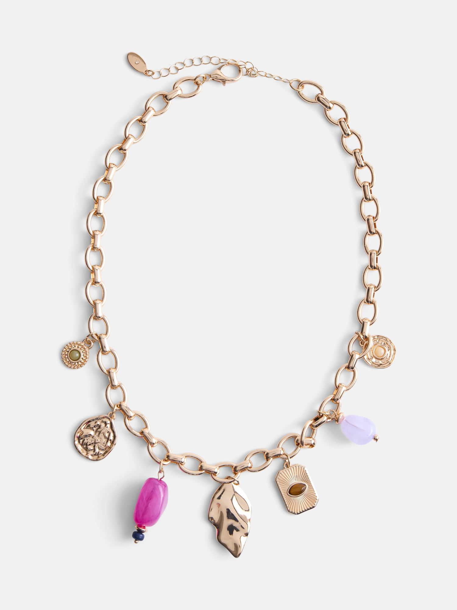 Scenario Women's Gold-Tone Multi-Charm Necklace