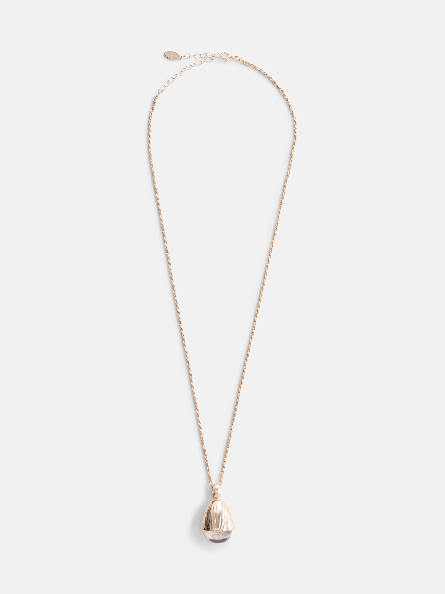 Scenario Women's Gold-Tone Necklace with Clear Resin Pendant