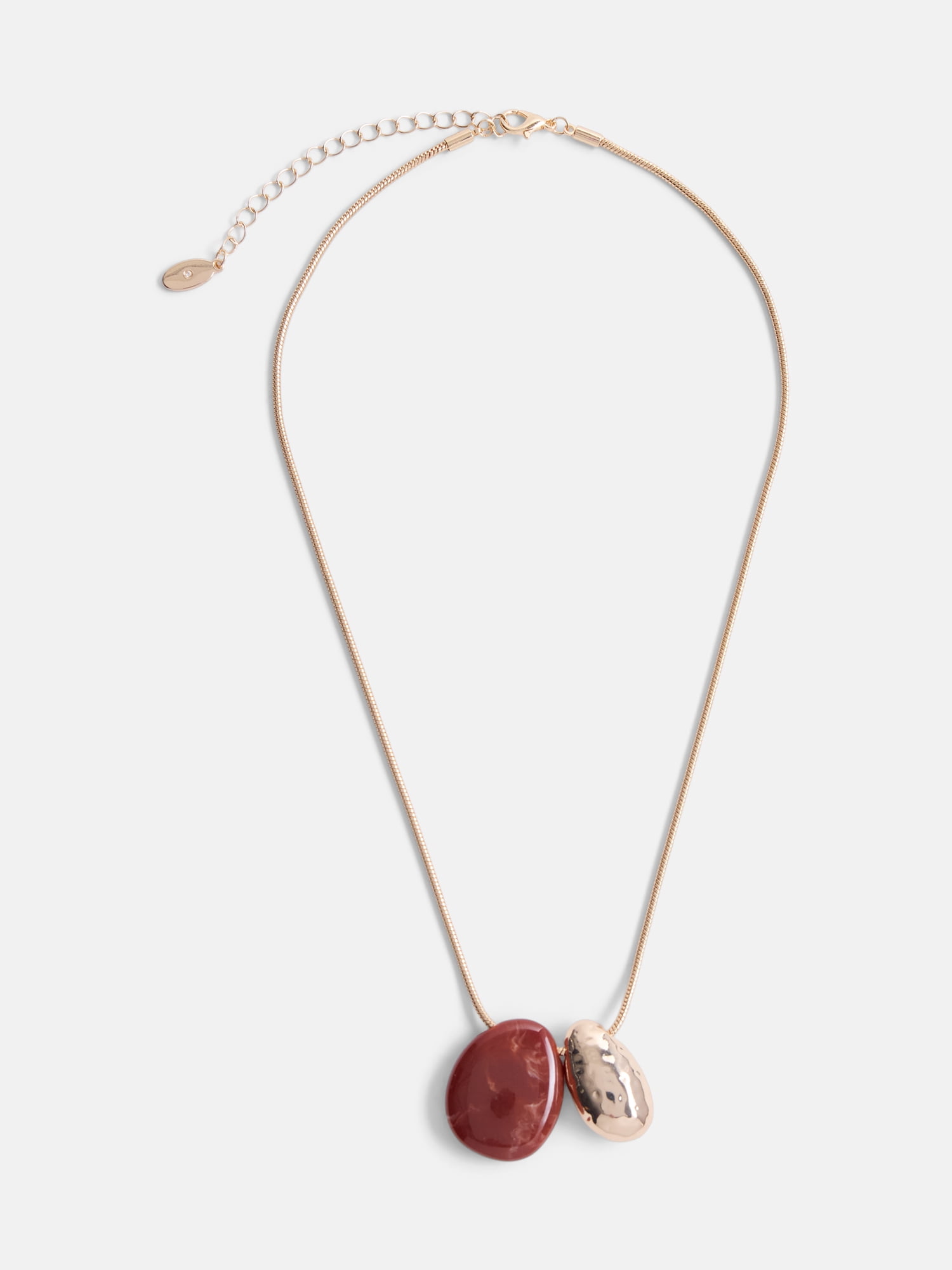 Scenario Women's Gold-Tone Necklace with Resin Teardrop