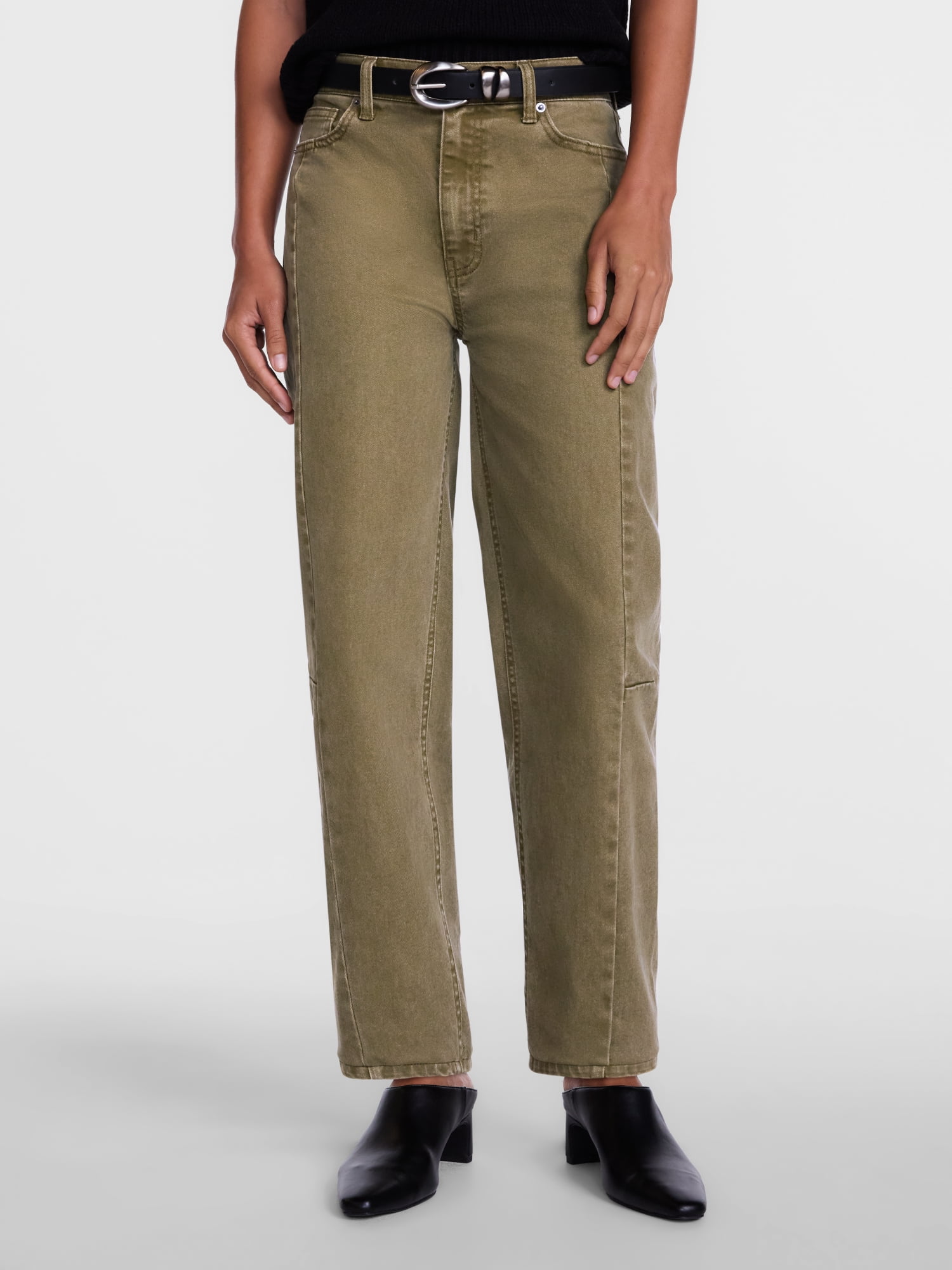 Scenario Women's and Women's Plus High Rise Barrel Jeans, 26", 28" Inseam, Sizes 0-28W