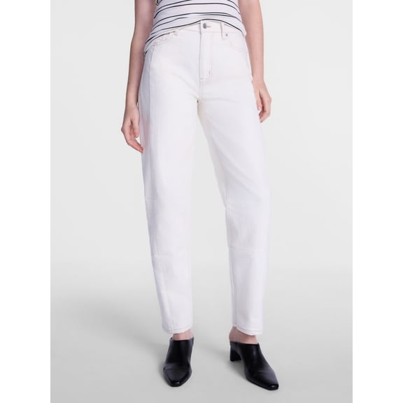 Scenario Women's and Women's Plus High Rise Barrel Jeans, 26", 28" Inseam, Sizes 0-28W