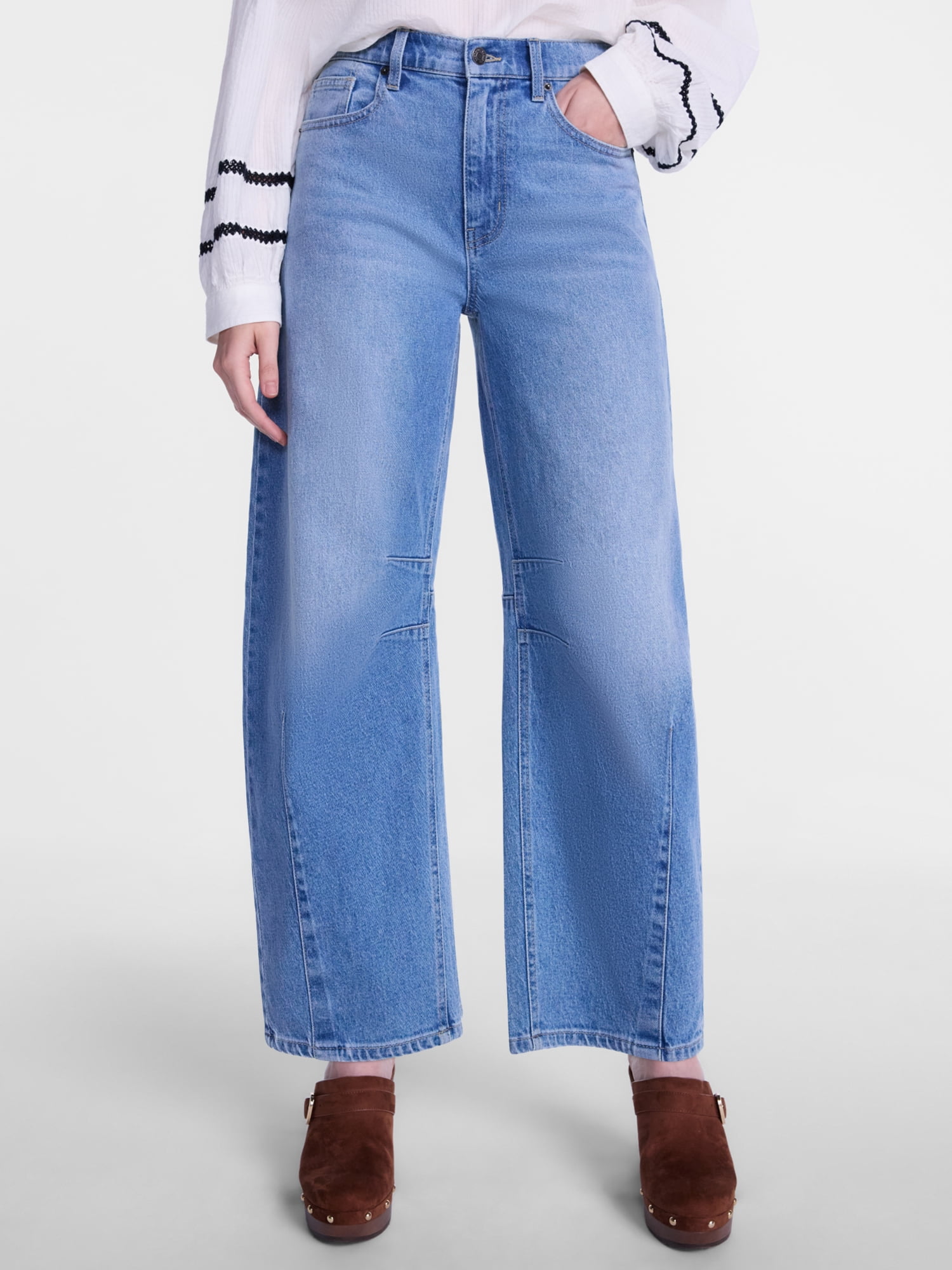 Scenario Women's and Women's Plus High Rise Horseshoe Jeans, 26" Inseam, Sizes 0-28W