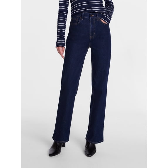 Scenario Women's High Rise Straight Leg Jeans, 28" Inseam, Sizes 0-20