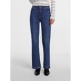 thumbnail image 1 of Scenario Women's and Women's Plus High Rise Straight Leg Let Down Hem Jeans, 29" Inseam, Sizes 0-28W, 1 of 8