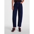 thumbnail image 1 of Scenario Women's and Women's Plus High Rise Tapered Barrel Crease Jeans, 27" Inseam, Sizes 0-28W, 1 of 7