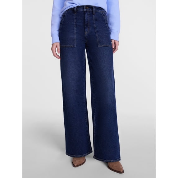 Scenario Women's High Rise Utility Jeans, 31" Regular and 29" Short Inseam, Sizes 0-20