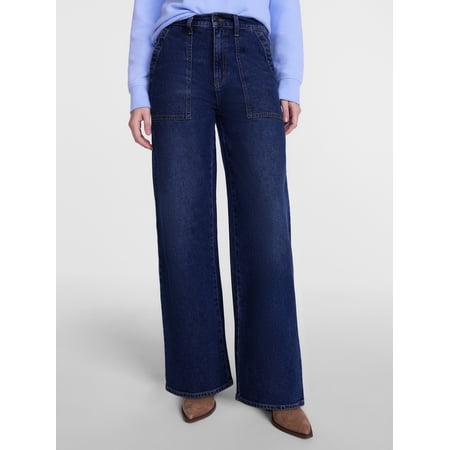 Scenario Women's High Rise Utility Jeans, 31" Regular and 29" Short Inseam, Sizes 0-20