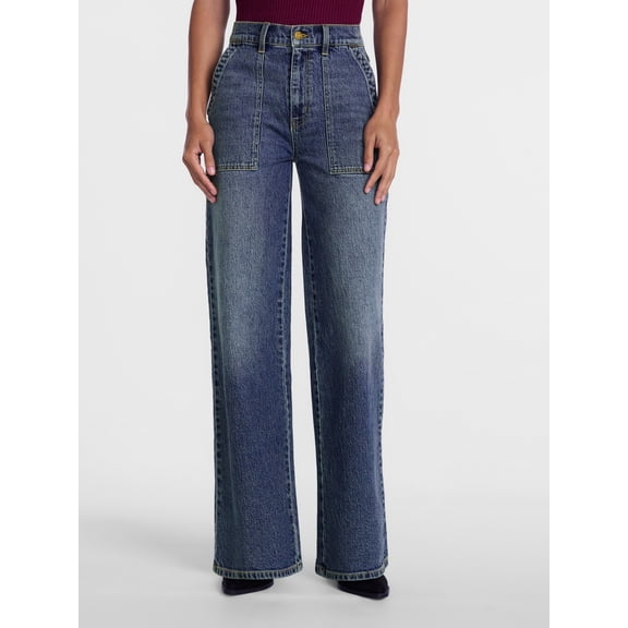 Scenario Women's High Rise Utility Jeans, 31" Regular and 29" Short Inseam, Sizes 0-20