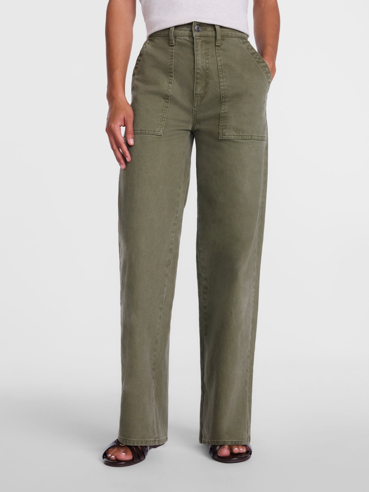 Scenario Women's High Rise Utility Jeans, 31" Regular and 29" Short Inseam, Sizes 0-20
