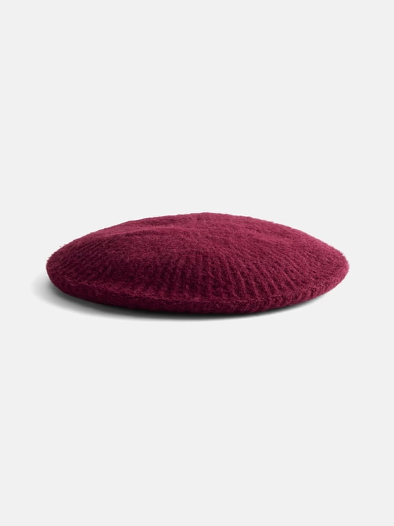 Women's Knit Beret, Burgundy