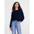 thumbnail image 1 of Scenario Women's Crewneck Cable Knit Mid-weight Sweater, Sizes XS-XXXL, 1 of 5