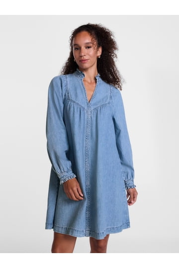walmart blue jean dress Shop Women's Denim Dresses Casual Styles Color:As Photo (Purple) straplessdress Flatteringly styled with a Luuvis Women Elegant Pink