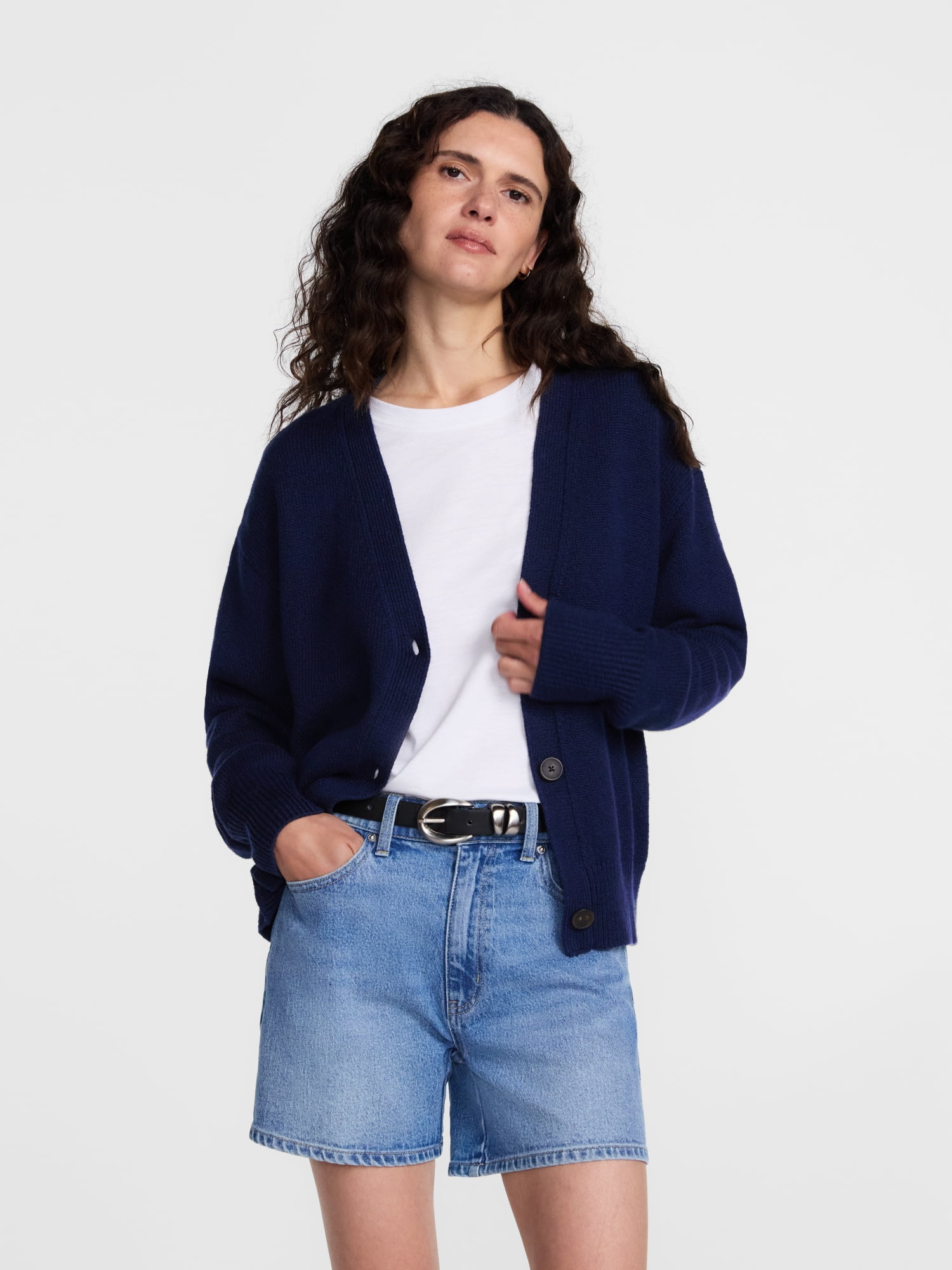 Scenario Women's Button Front Lightweight Cardigan, Sizes XS-XXXL